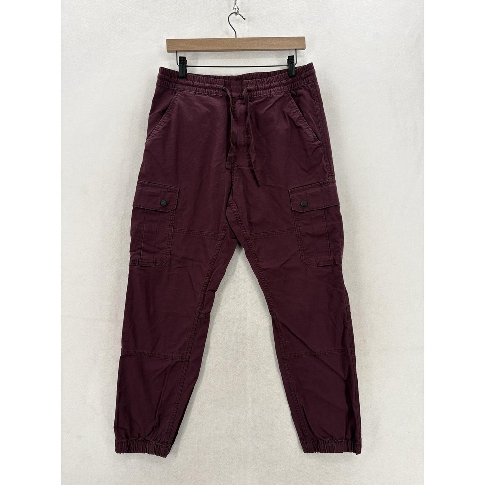 Levi's Jogger Cargo Pants Mens Medium Red Elastic Cuff Drawstring Stretch Casual